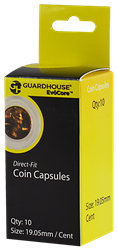 Cent (19mm) Direct-Fit Coin Capsules - 10 Pack